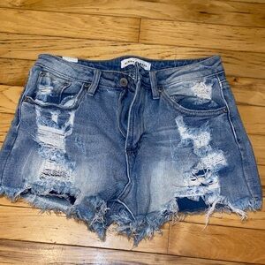 Almost Famous Distressed Blue Jean Shorts
